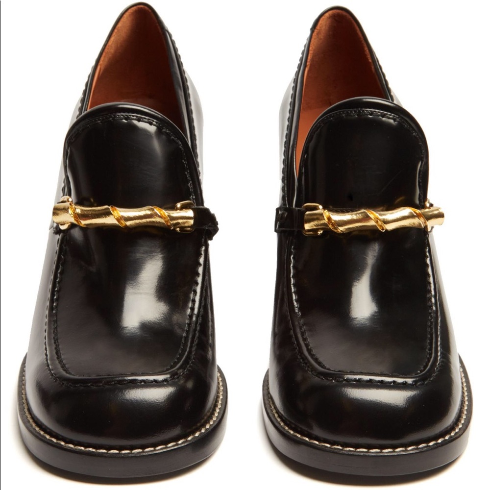 JOSEPH BLACK BLOCK HEELED LOAFERS SIZE 38